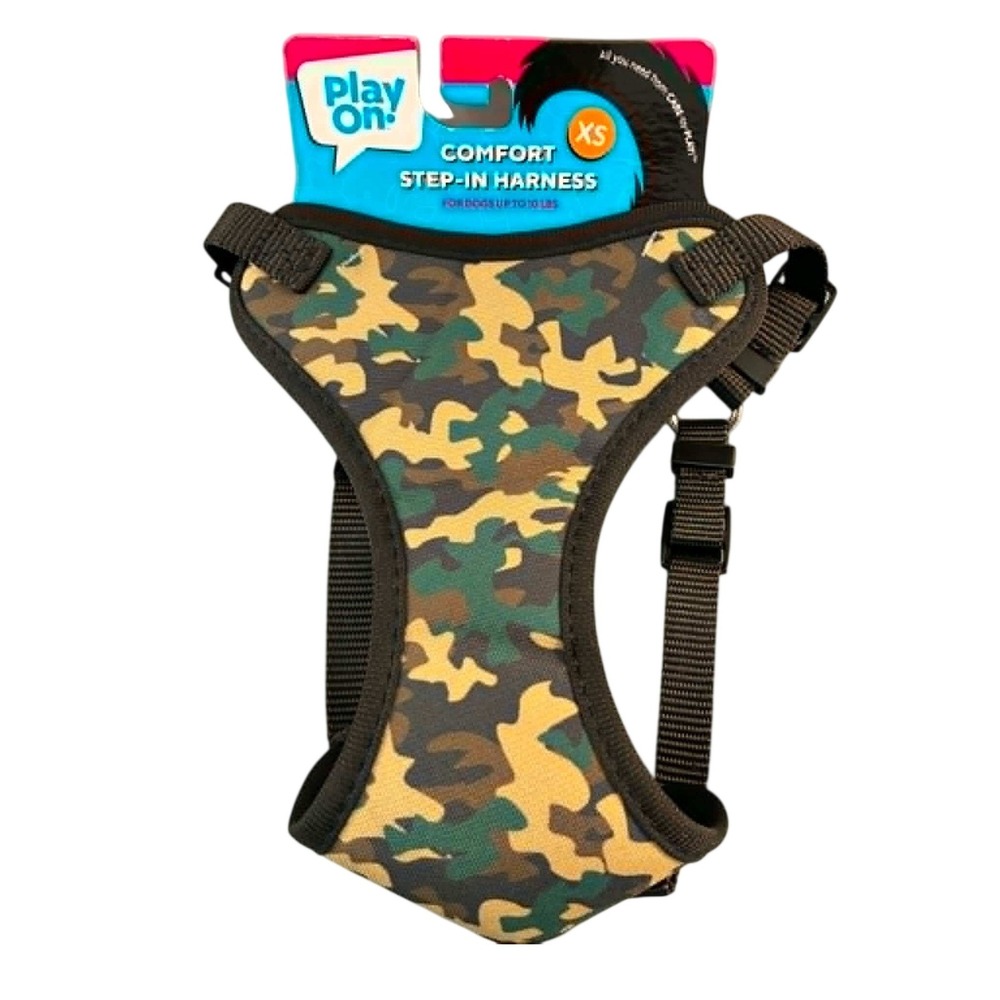Play On Step-In Harness‎ Dog XS Camo New Comfort Mesh Adjustable Small Pet